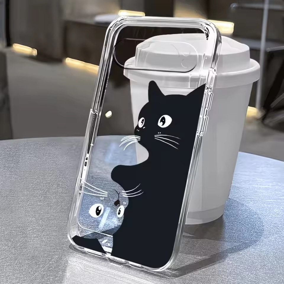 Google Pixel 9 Pro - غطاء شفاف ناعم بتصميم كرتوني لطيف