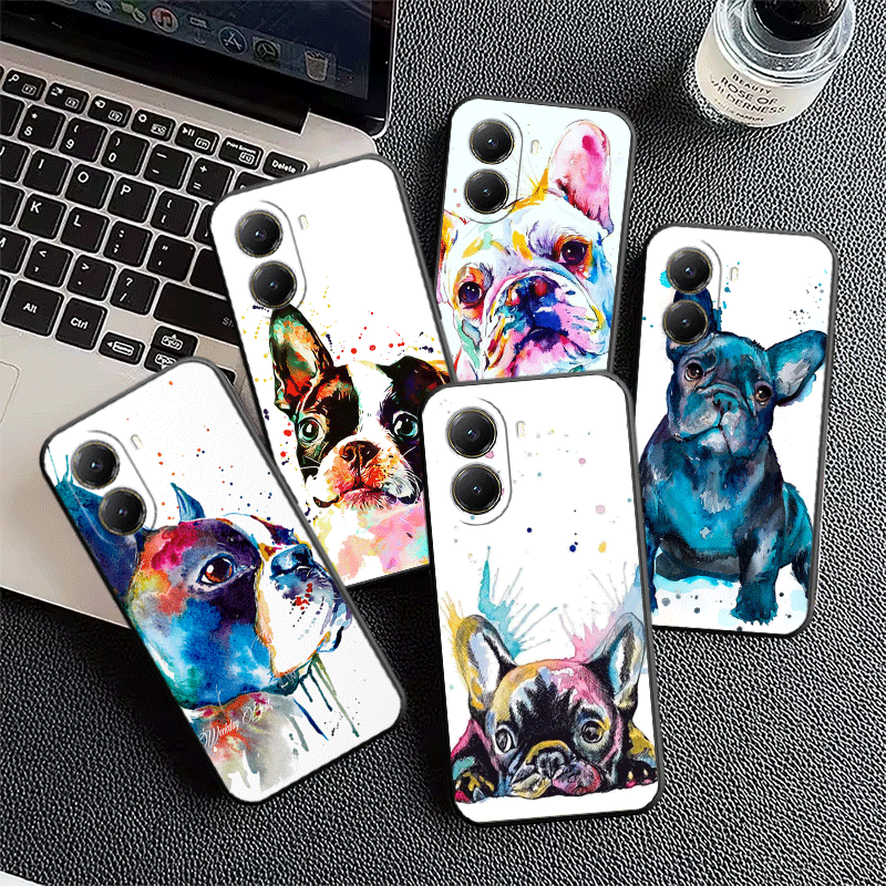 Xiaomi Poco X6 - جراب هاتف ناعم بتصميم كلب البولدوج