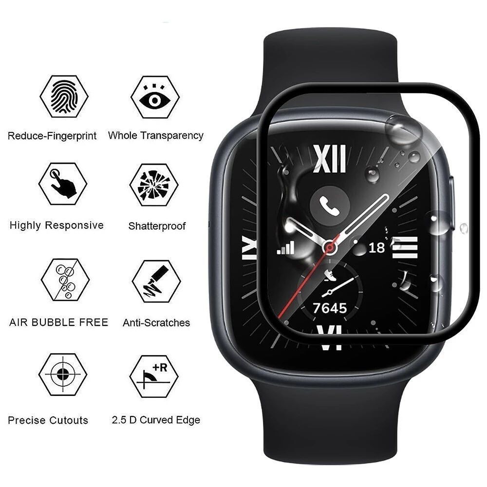 1-5 قطع من الفيلم الناعم TPU ل - مراجعة Smartwatch Screen Film وسعره