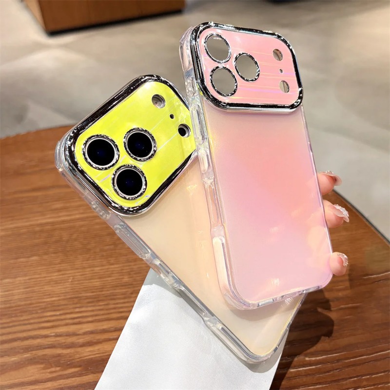 غطاء هاتف لامع بألوان حلوى مع  - مراجعة Camera Lens Protector وسعره