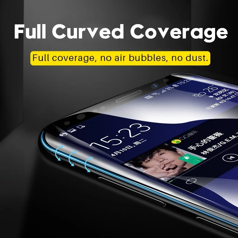 9D منحني الزجاج المقسى فيلم لس - مراجعة Curved Edge Screen وسعره